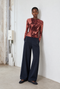 Janette allover print Top | Allover Bordeaux