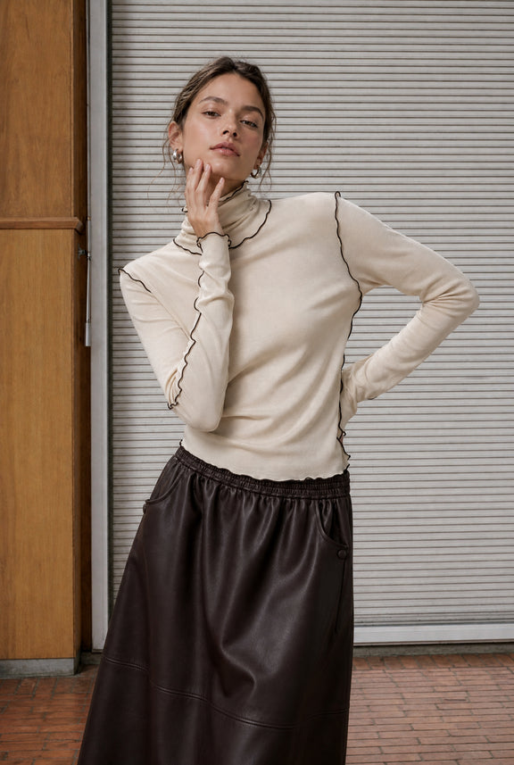 Janice Viskose top | Capuccino