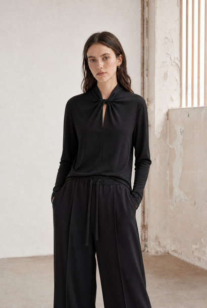 Ken technisch sportshirt | Zwart
