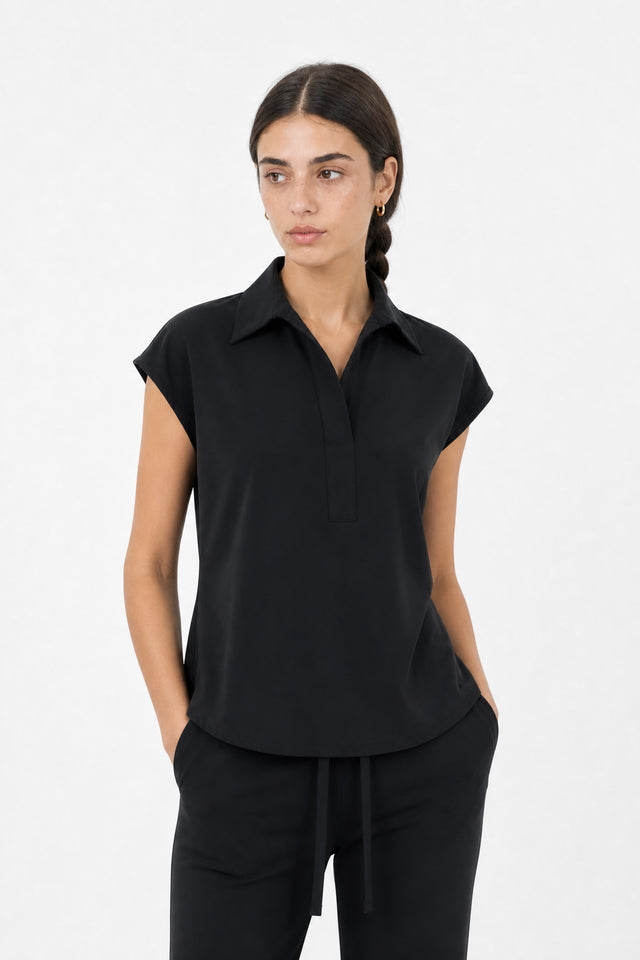 Kitty top technical jersey Kitty top technical jersey | Black