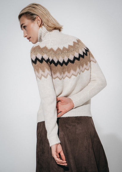 Luxe jacquardtrui 3080 | Gebroken wit