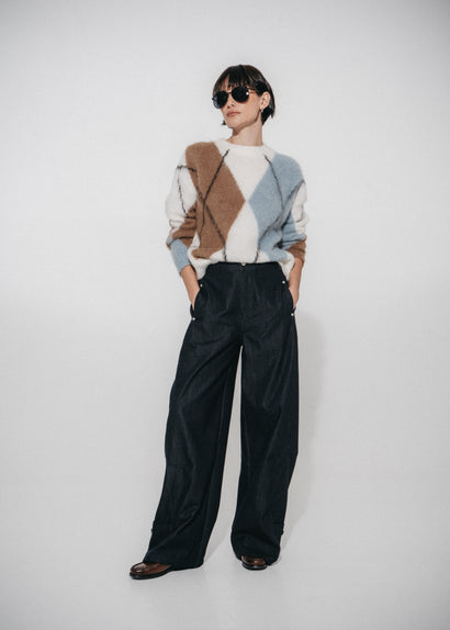 Brushed rombo Pullover H25205 | Off White