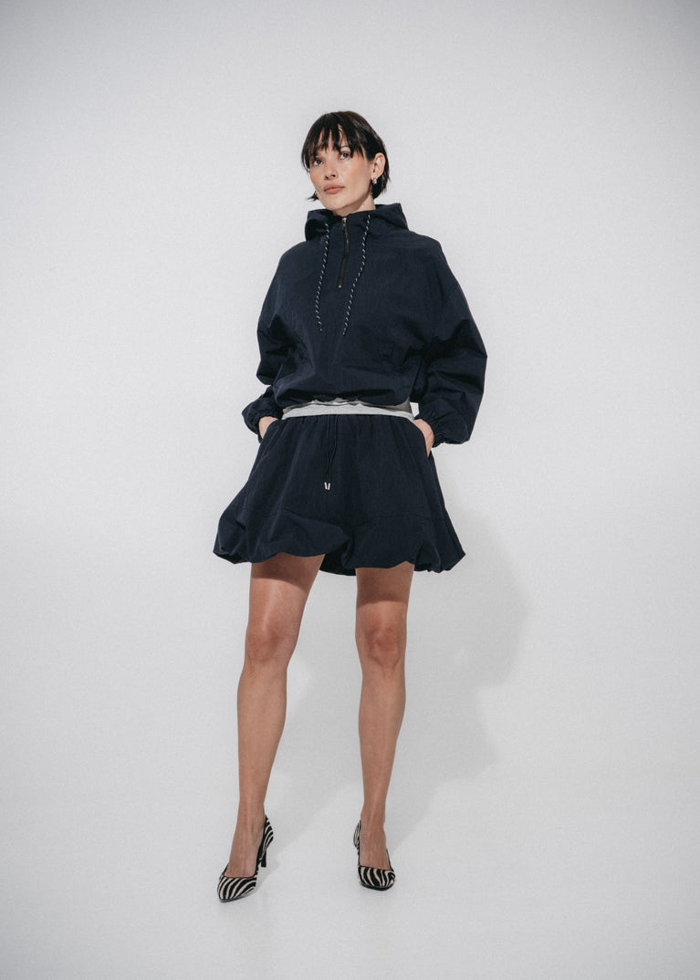 Kara katoen balloon mini rok | Navy