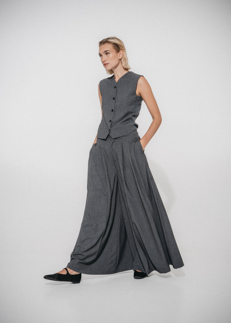 Coco pleated Viskose Hose | Grey
