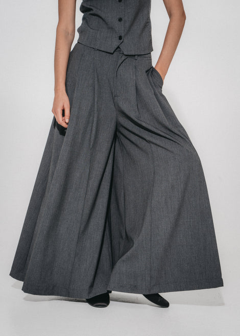 Coco pleated Viskose Hose | Grey