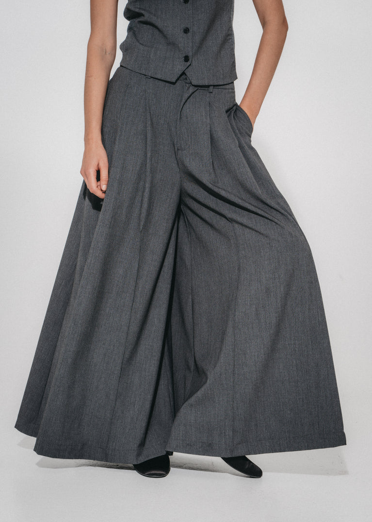 Coco pleated Viskose Hose | Grey