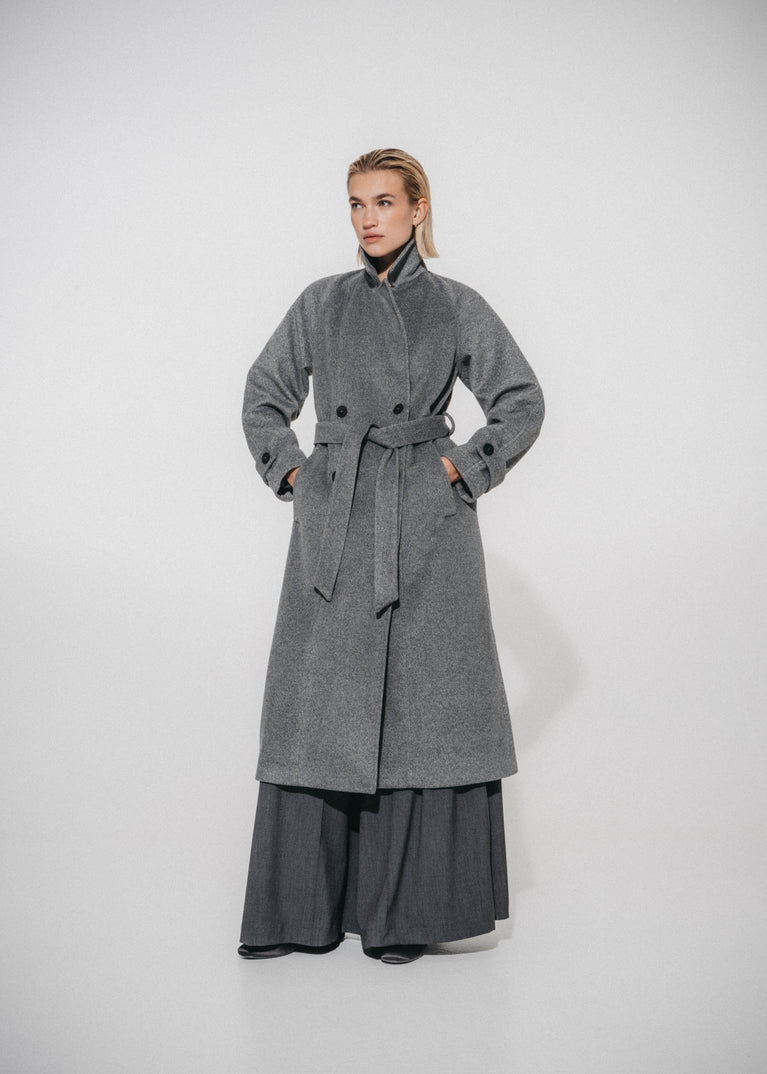 Long alveare coat 61633 | Grigio medio