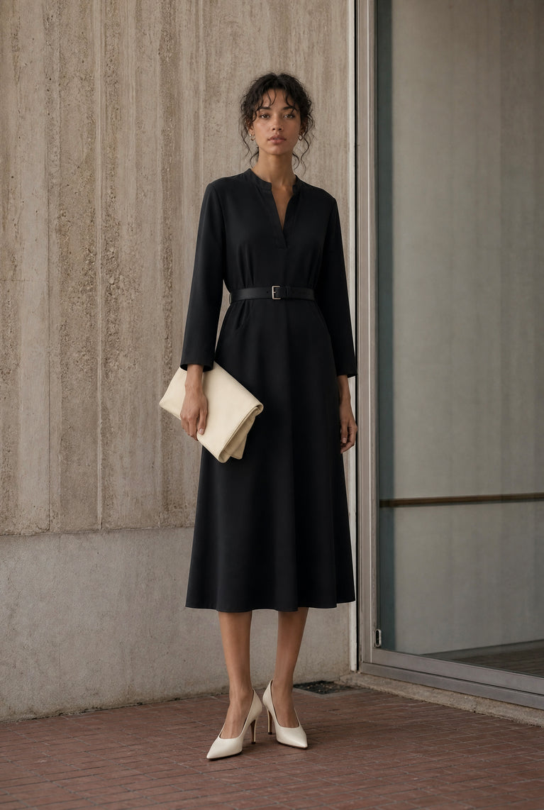 Lalla Kleid technical jersey | Black