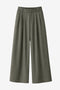 Lean wide-leg broek | Green Melange