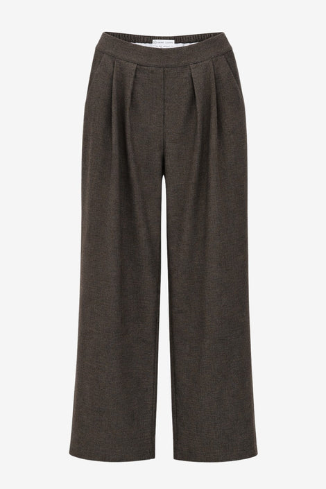 Lean wide-leg Hose | Dark Brown
