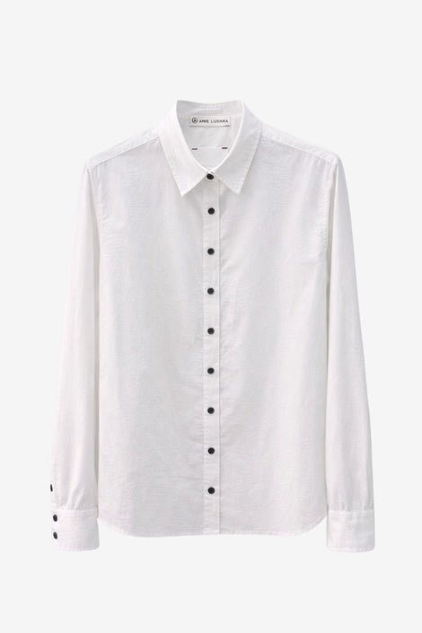 Lex Oxford Popeline Bluse | White