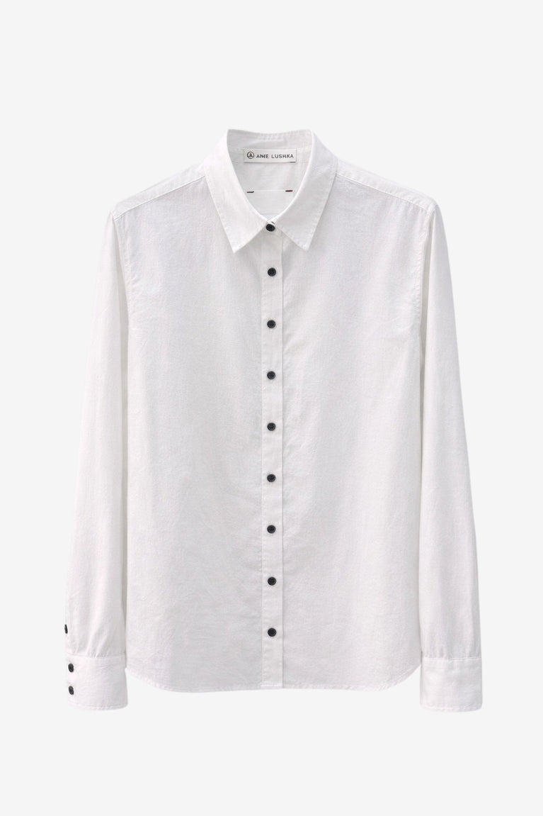 Lex Oxford Popeline Bluse | White