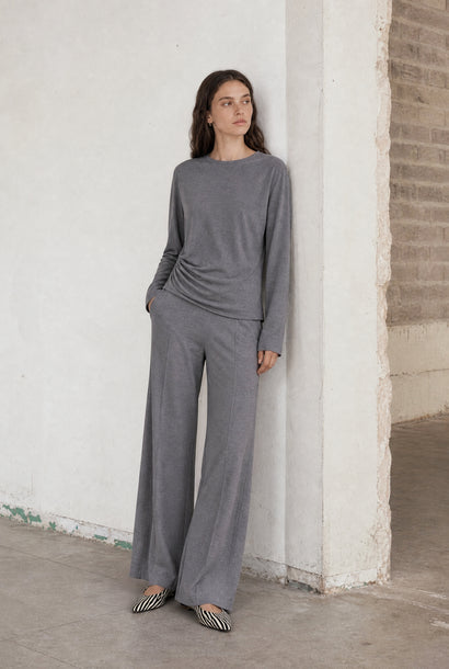 Pantalon Lucciolo en piqué Giulietta | Gris