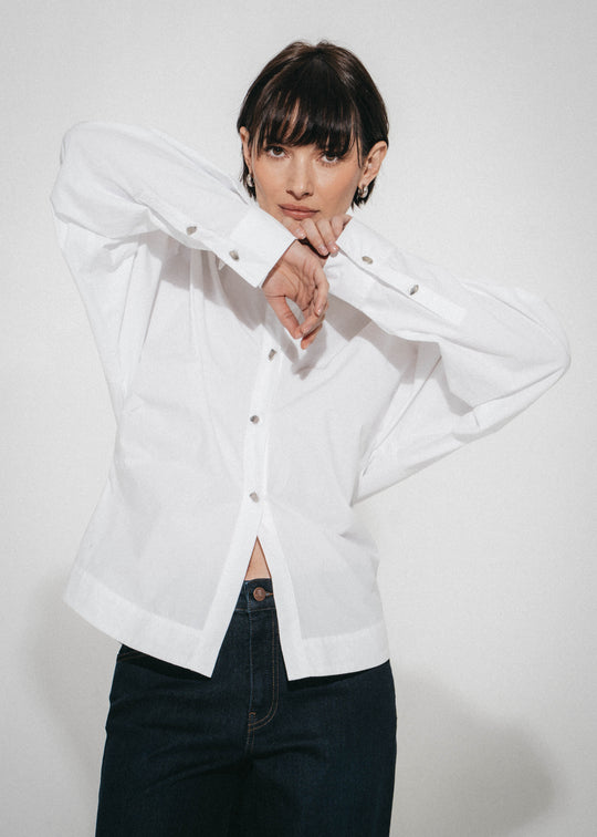 Luna cotton poplin blouse