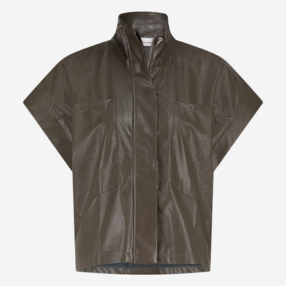 Paola eco leather blouse | Army