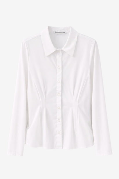 Marcellina Bluse aus Funktionsjersey | Weiß