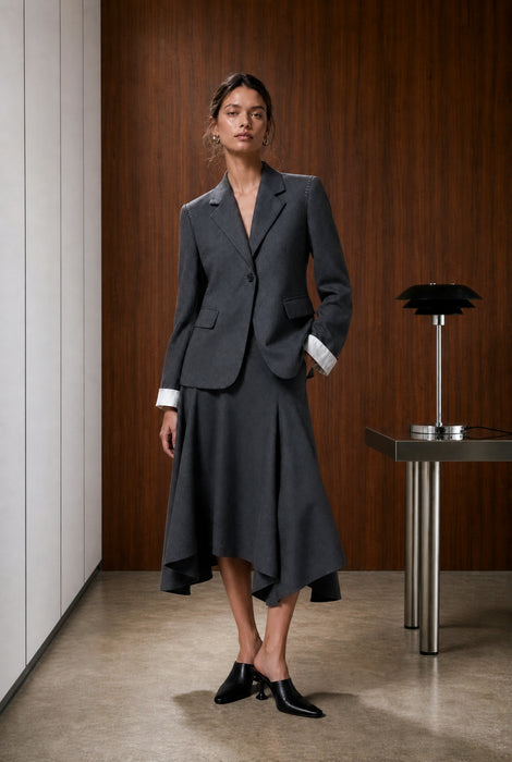 Marta asymmetrical viscose rok | Anthracite