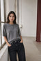 Moon Effen Gebreid Top | Grey Melange