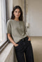 Moon Uni Strick Top | Green Melange