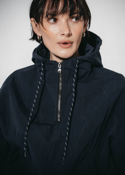 Muse cotton hoodie sweater jacket | Navy