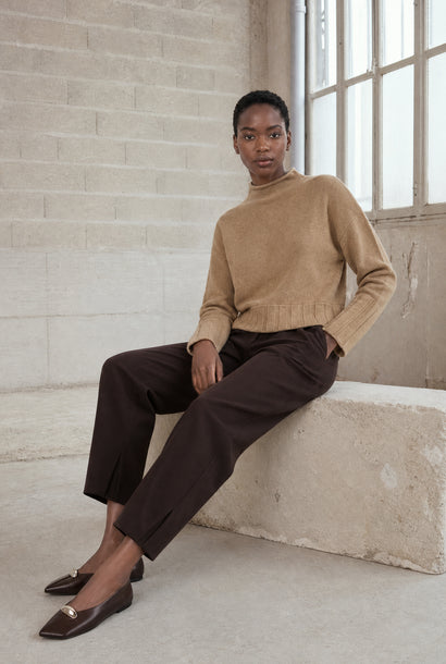 Pull sans coutures en viscose teinte NB2275 | Camel