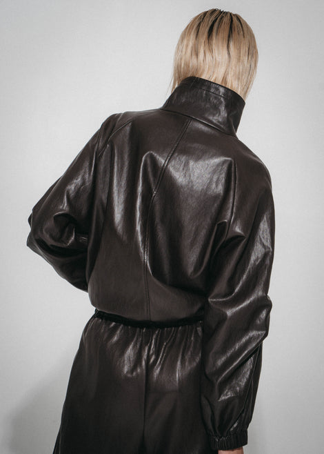 Nerina eco Leer Bomber Jack | Dark Brown