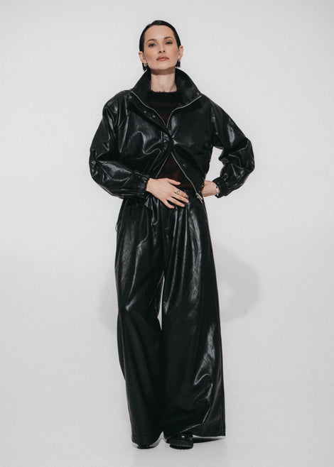 Nerina eco Leer Bomber Jack | Black