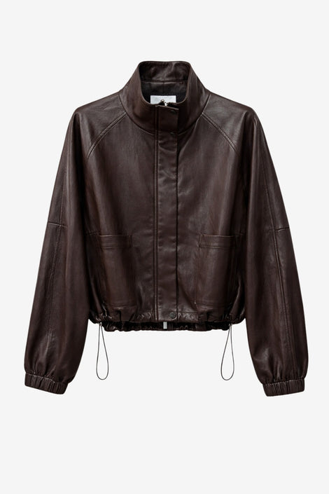 Nerina eco Leer Bomber Jack | Dark Brown