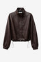 Nerina eco Leer Bomber Jack | Dark Brown