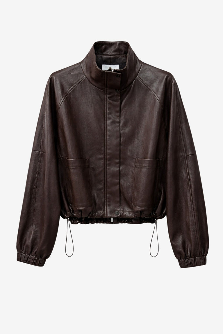 Nerina eco Leer Bomber Jack | Dark Brown