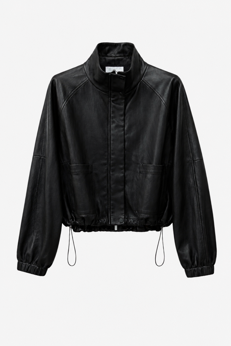 Nerina eco Leer Bomber Jack | Black