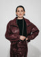Nerina eco Leder Bomber Jacke | Bordo