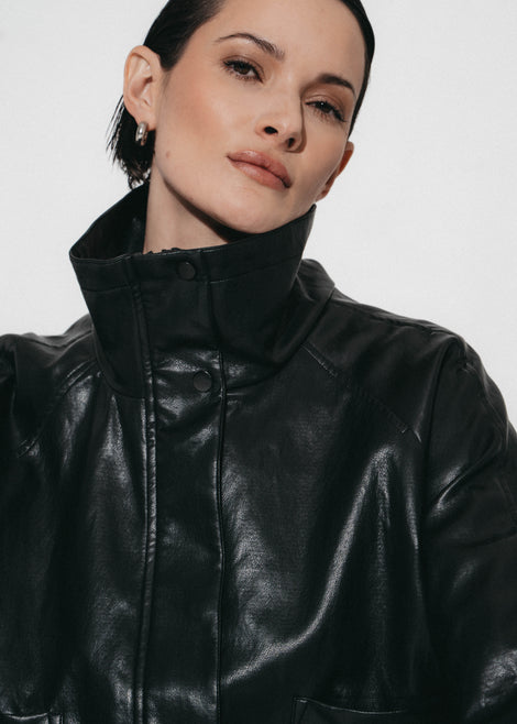 Nerina eco Leer Bomber Jack | Black