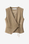 Nyra Viskose blend waistcoat | Brown