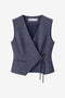 Nyra viscose blend waistcoat | Blue Denim