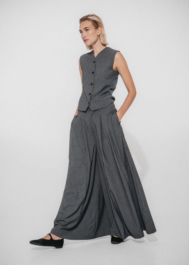 Oda back knitted Viskose Weste | Grey
