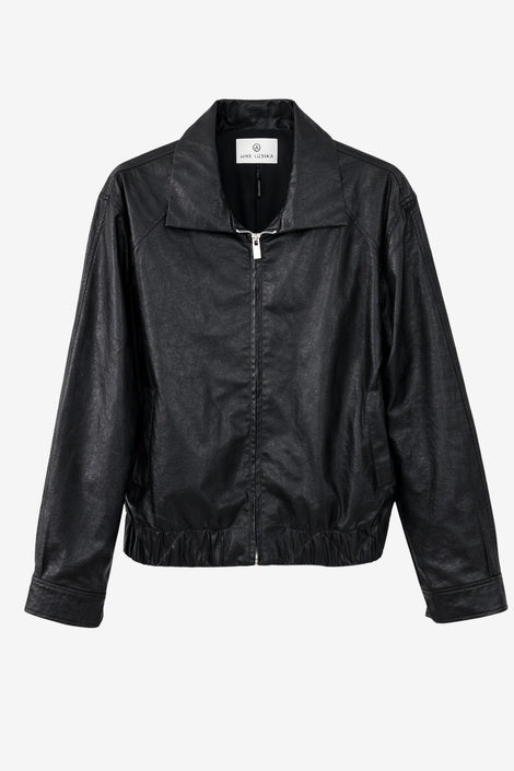 Pola eco Leer Bomber Jack | Black