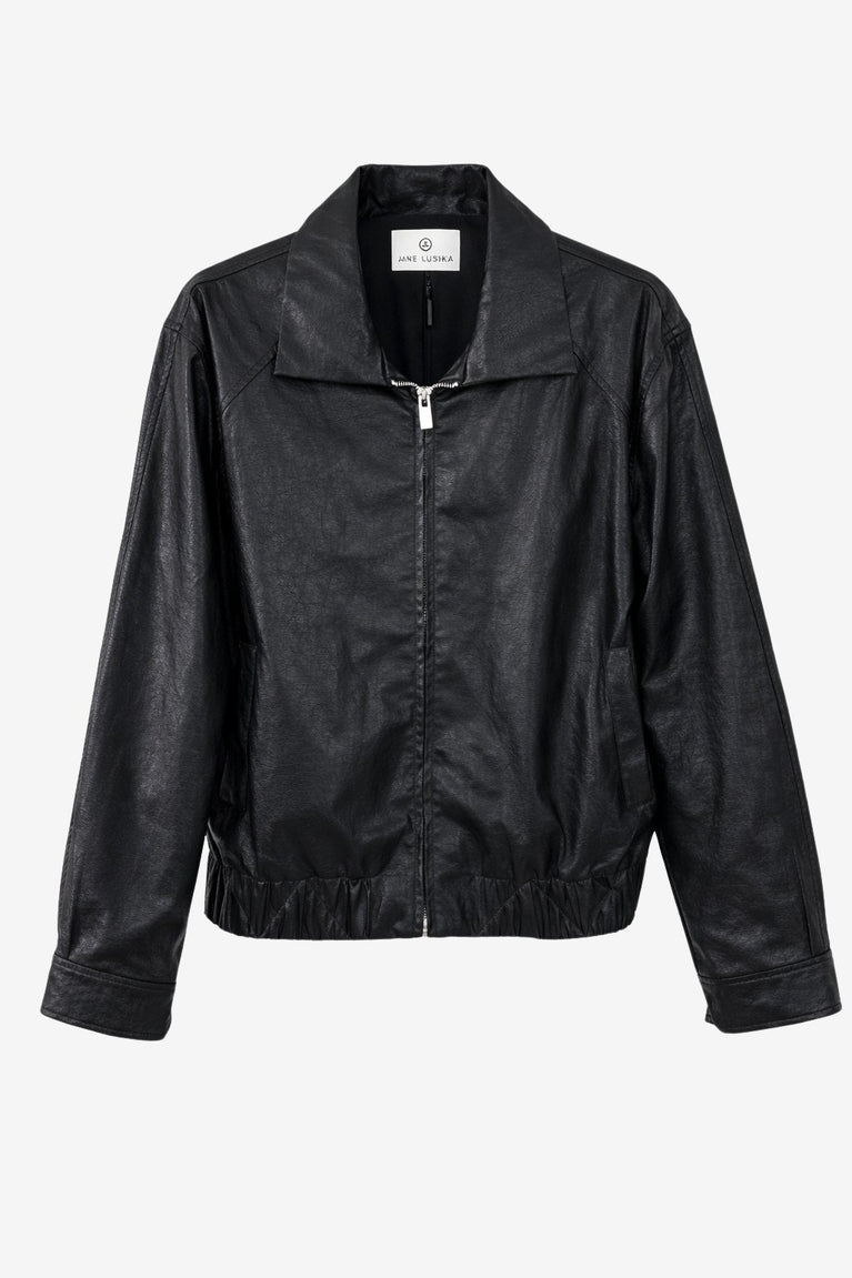 Pola eco Leer Bomber Jack | Black