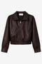Pola eco leather bomber Jacke | Dark Brown