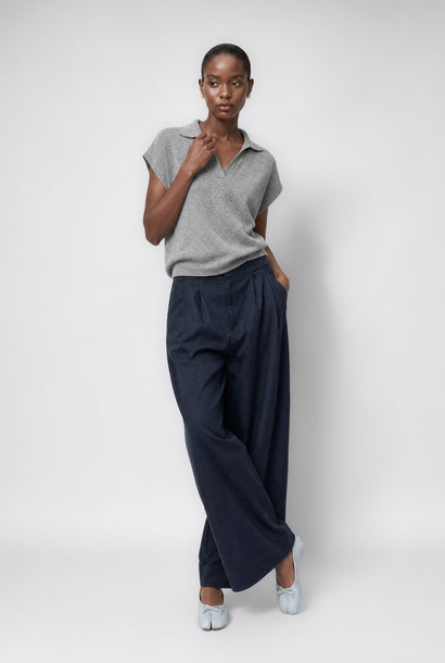 Harlow cotton fancy pants | Navy