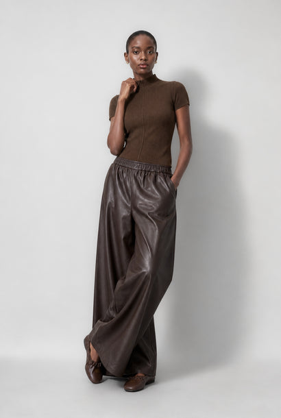 Top Rina in maglia a coste | Marrone