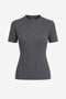 Rina rib knit top | Grey Melange