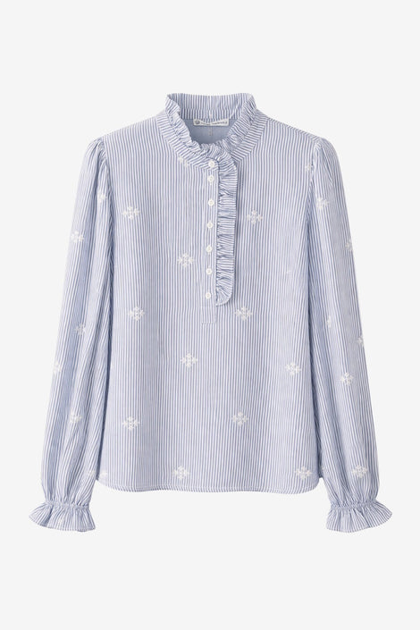Rina striped Bluse | Blue White