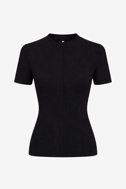 Rina rib knit top | Black