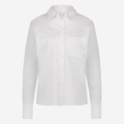 Santos poplin organza blouse | White