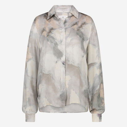 SisiN printed silk Viskose Bluse | Grey