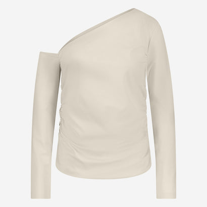 Lidia stretch technical jersey top | Light Sand
