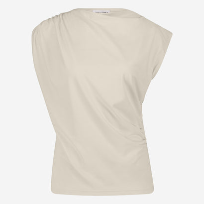 Nelly stretch technical jersey top | Light Sand
