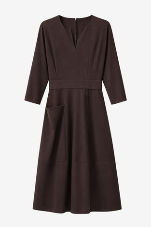 Sasha jurk Sensitive tech fabric | Chocolate
