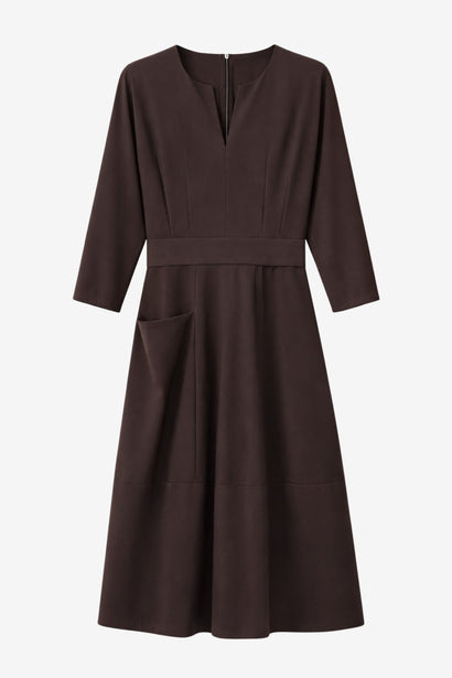 Robe Sasha en tissu Sensitive Tech | Chocolat